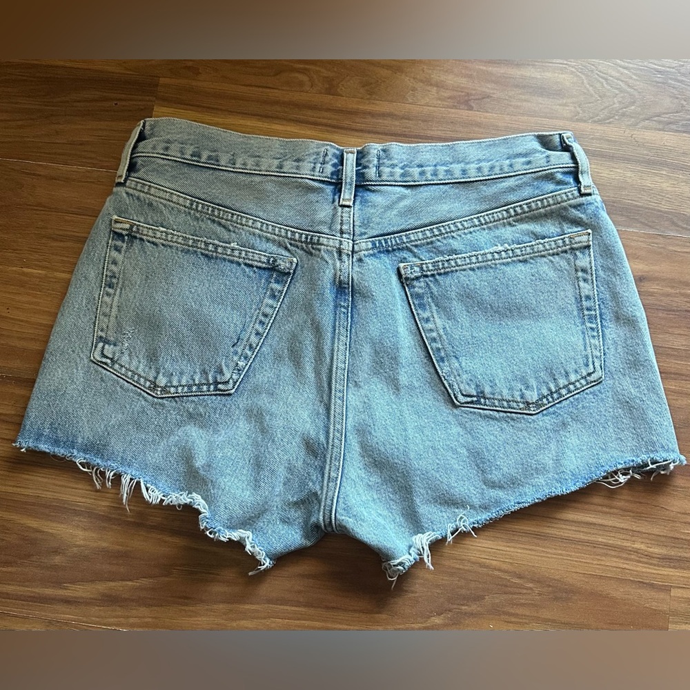 Agolde Women's Light Blue Distressed Parker Shorts size 28 - Picture 2 of 9